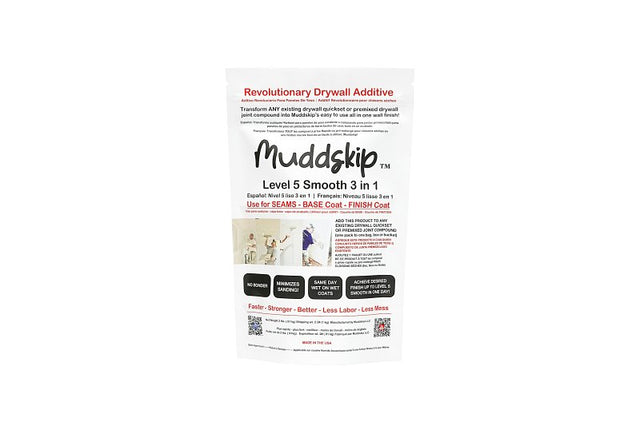Muddskip Level 5 MSSM2662 3-in-1 Smooth Drywall Additive, 2 lb Bag, Pack of 18