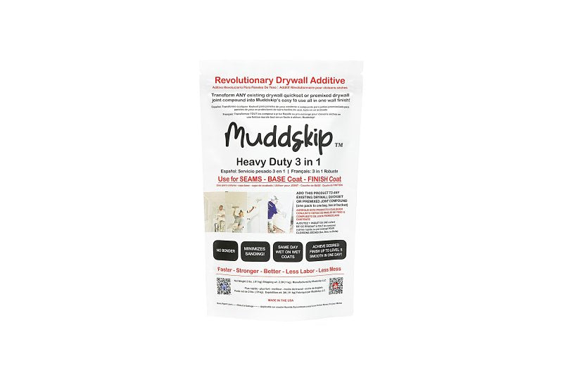 Muddskip MSHD2722 Heavy-Duty Basecoat Drywall Additive, 2 lb Bag, Pack of 18