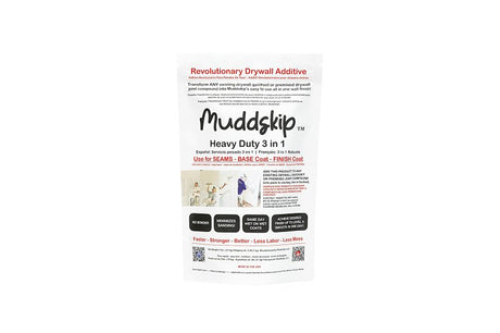 Muddskip MSHD2722 Heavy-Duty Basecoat Drywall Additive, 2 lb Bag, Pack of 18