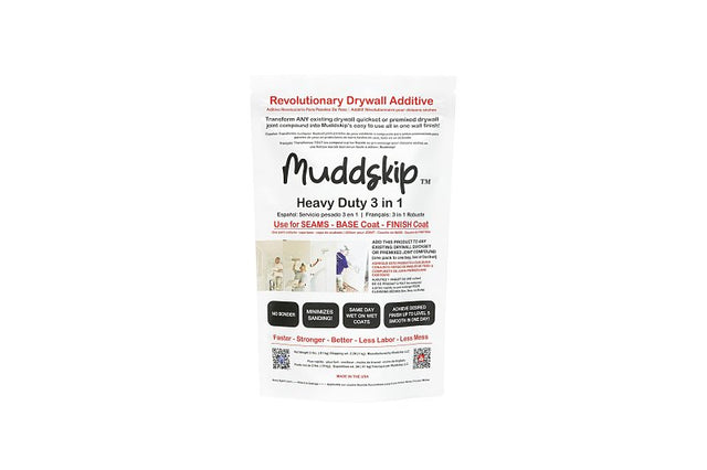 Muddskip MSHD2722 Heavy-Duty Basecoat Drywall Additive, 2 lb Bag, Pack of 18