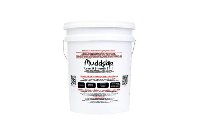 Muddskip Level 5 MSSM5382 3-in-1 Smooth Drywall Additive, 5 gal Bucket