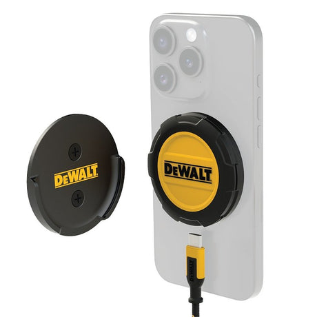 DEWALT 141 0006 DW2 Wall-Mountable Magnetic Wireless Charger, 6 ft L Cord, USB Plug