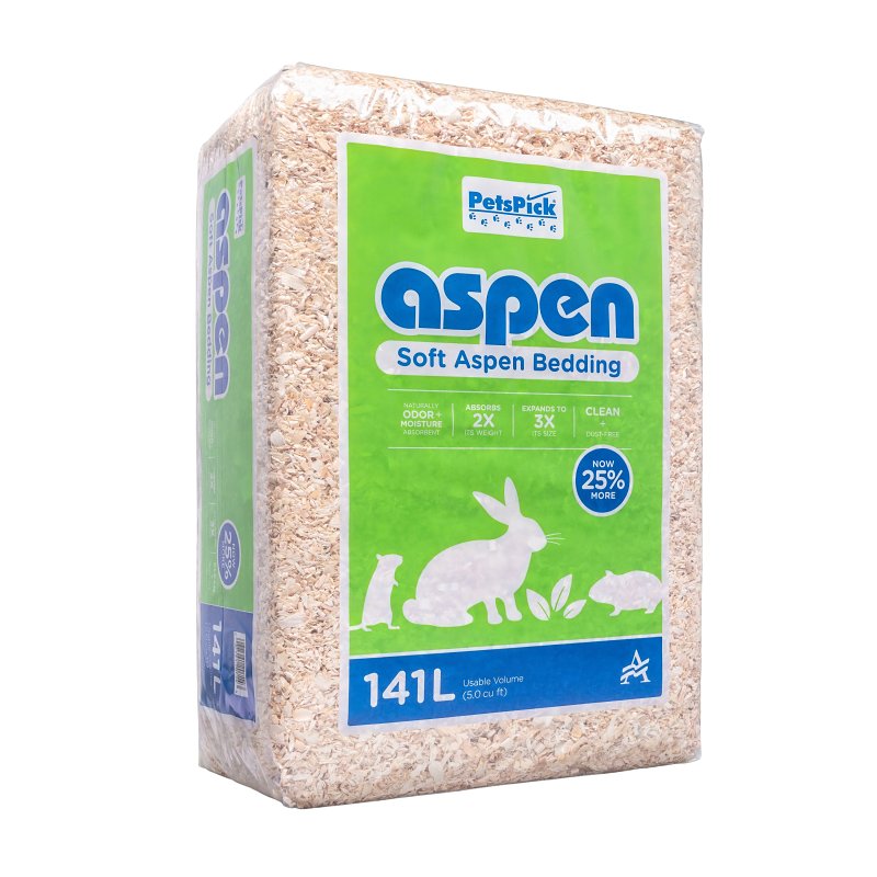 PetsPick 802.0P7PK Soft Aspen Bedding, Wood, 141 L