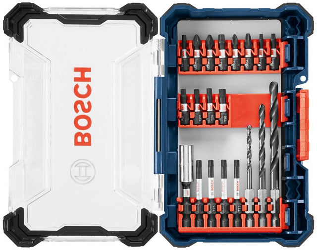 Bosch Impact Tough DDMS20 Drill Bit Set, 20-Piece, HCS, Black Oxide