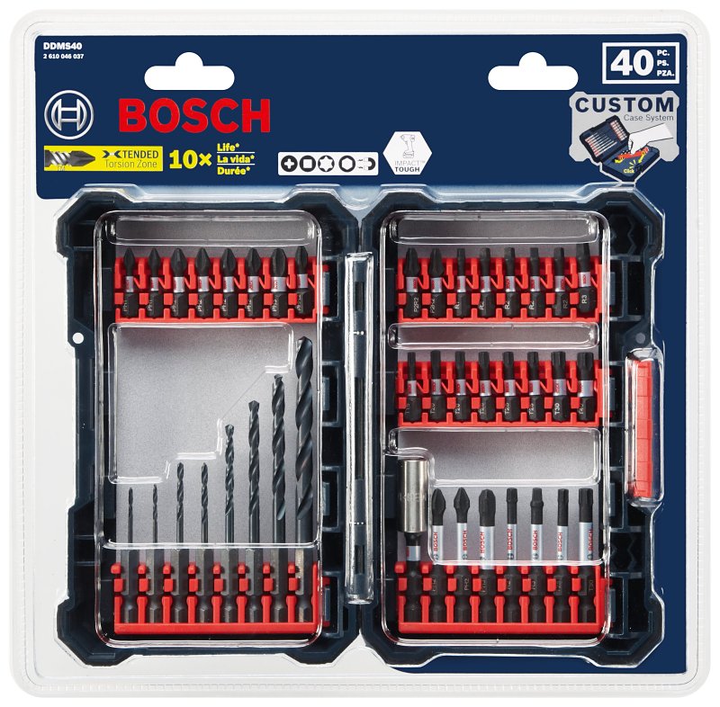 Bosch Impact Tough DDMS40 Drill Bit Set, 40-Piece, HCS, Black Oxide