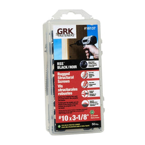 GRK Fasteners RSS 16137 Rugged Structural Screw, 0.194 in Thread, 3-1/8 in L, W-Cut Thread, Washer Head, Star Drive, 50