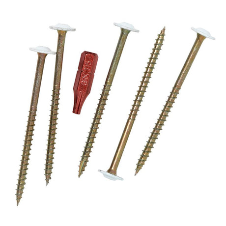 GRK Fasteners 51000 Cabinet Screw, #8 Thread, 2-1/2 in L, W-Cut Thread, Low-Profile, Washer Head, Star Drive, Steel