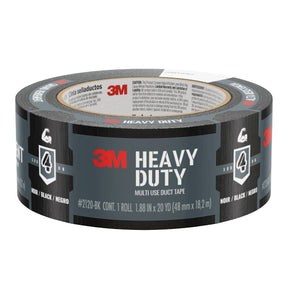 3M 2120-BK Duct Tape, Heavy-Duty, 20 yd L, 1.88 in W, Black