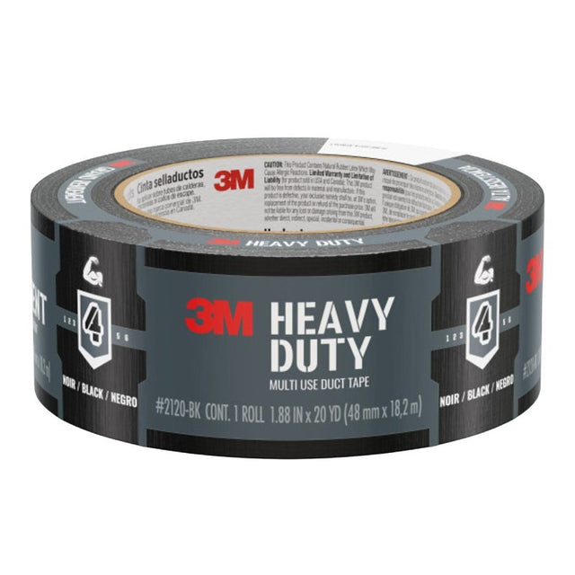 3M 2120-BK Duct Tape, Heavy-Duty, 20 yd L, 1.88 in W, Black