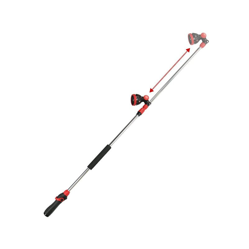 Chapin 4676 Telescoping Watering Wand, 3/4 in Inlet, 10-Spray Pattern, Metal, Gray/Red, 56 in L Wand