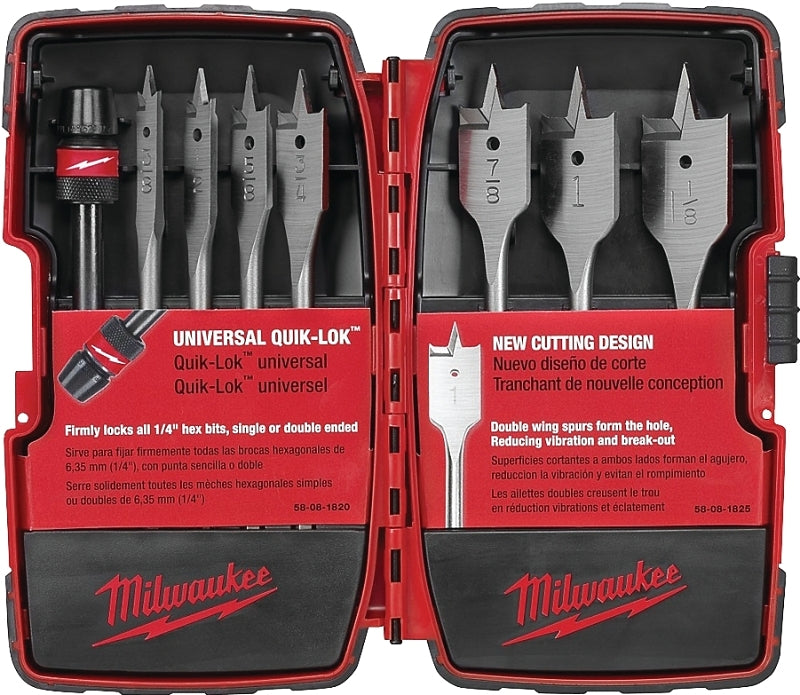 Milwaukee 49-22-0175 Boring Bit Set, Universal, 8-Piece, Steel