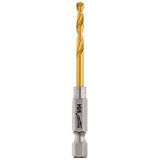 Milwaukee 48-89-4606 Impact Drill Bit, 9/64 in Dia, 2.63 in OAL, Twist Flute, 1/4 in Dia Shank, Hex Shank