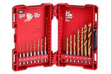 Milwaukee SHOCKWAVE Impact Duty RED HELIX Series 48-89-4670 Drill Bit Set, 15-Piece, Steel, Titanium