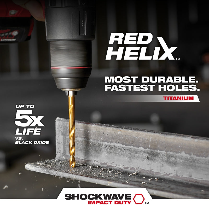 Milwaukee SHOCKWAVE Impact Duty RED HELIX Series 48-89-4672 Drill Bit Set, 29-Piece, Steel, Titanium