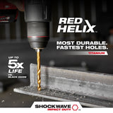 Milwaukee SHOCKWAVE Impact Duty RED HELIX Series 48-89-4672 Drill Bit Set, 29-Piece, Steel, Titanium