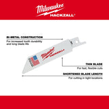 Milwaukee 49-00-5418 Reciprocating Saw Blade, 3/4 in W, 4 in L, 18 TPI, HSS Cutting Edge