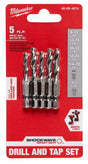 Milwaukee SHOCKWAVE 48-89-4874 Drill and Tap Bit Set, Twist Flute, Steel