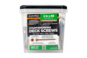 Camo 0376134 Deck Screw, #8 Thread, 2 in L, Coarse Thread, Countersink Head, Star Drive, Type 17 Slash Point, 350