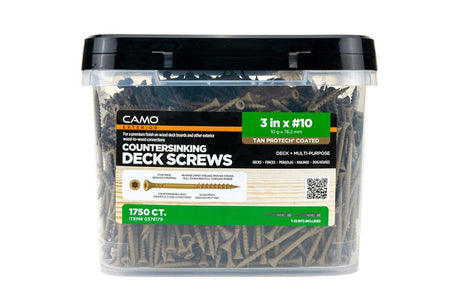 Camo 0376179 Deck Screw, #10 Thread, 3 in L, Coarse Thread, Countersink Head, Star Drive, Type 17 Slash Point