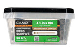 Camo 0376190 Deck Screw, #10 Thread, 3-1/2 in L, Coarse Thread, Flat Head, Star Drive, Type 17 Slash Point, Carbon Steel