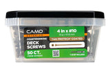 Camo 0376200 Deck Screw, #10 Thread, 4 in L, Coarse Thread, Countersink Head, Star Drive, Type 17 Slash Point, 50