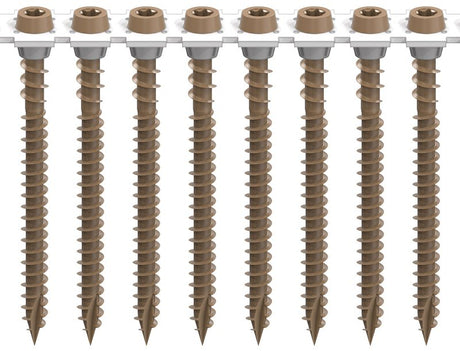 Camo 0395070 Deck Screw, #10 Thread, 2-1/2 in L, Coarse Thread, Flat Head, Star Drive, Type 99 Double Slash Point, 1000