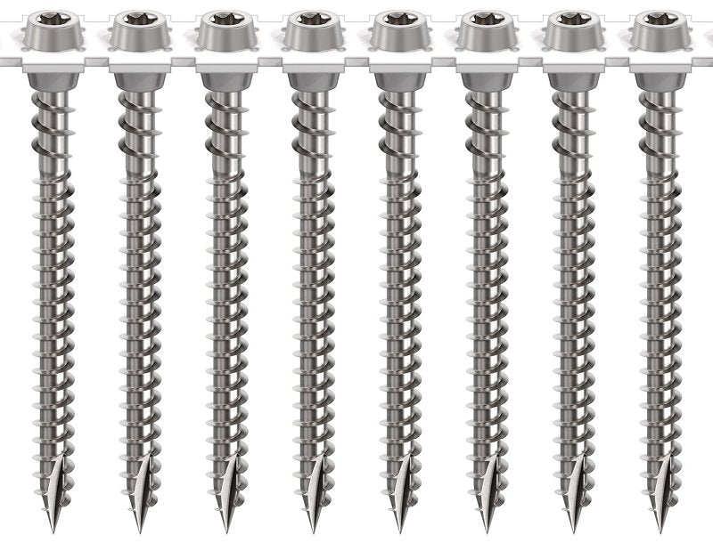 Camo 0395080 Collated Face Screw, #10 Thread, 2-1/2 in L, T-20 Drive, Stainless Steel, 305 Grade