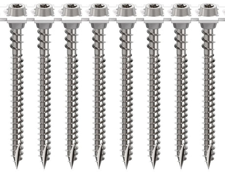 Camo 0395080 Collated Face Screw, #10 Thread, 2-1/2 in L, T-20 Drive, Stainless Steel, 305 Grade