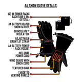 ActionHeat AH-GV-AA-01-W Battery Heated Gloves, Women's, One-Size, Polyester, Black, Pack of 3