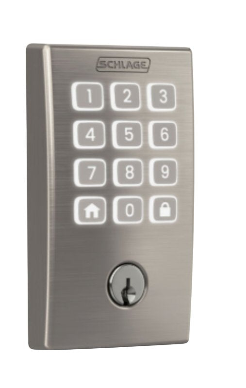 Schlage Arrive BE459WBVCEN622 Smart Wi-Fi Deadbolt with Century Trim, 1, AAA Grade, Key, Keypad Key, Metal, Matte Black