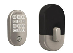 Schlage Arrive BE459WBVRMN619 Smart Wi-Fi Deadbolt with Remsen Trim, 1, AAA Grade, Key, Keypad Key, Metal, Satin Nickel