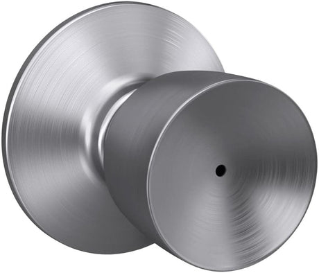 Schlage F Series F40VBEL626 Privacy Lockset, Bell, Round Design, Satin Chrome, Zinc
