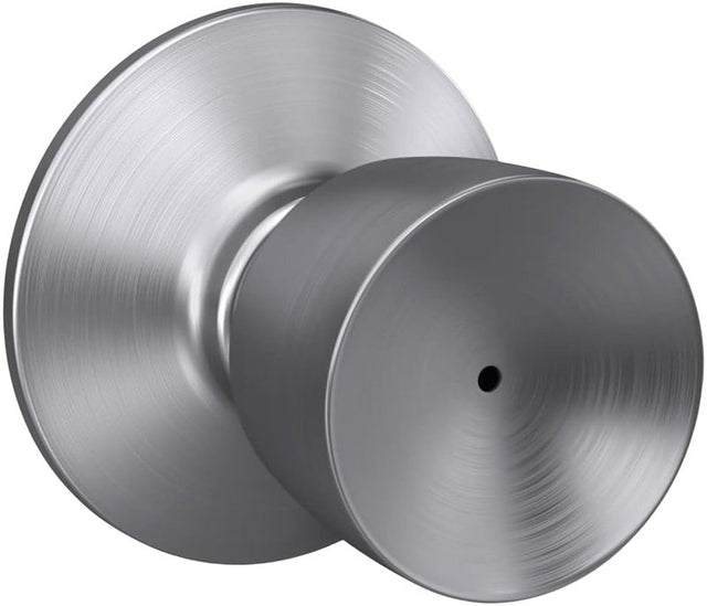 Schlage F Series F40VBEL626 Privacy Lockset, Bell, Round Design, Satin Chrome, Zinc
