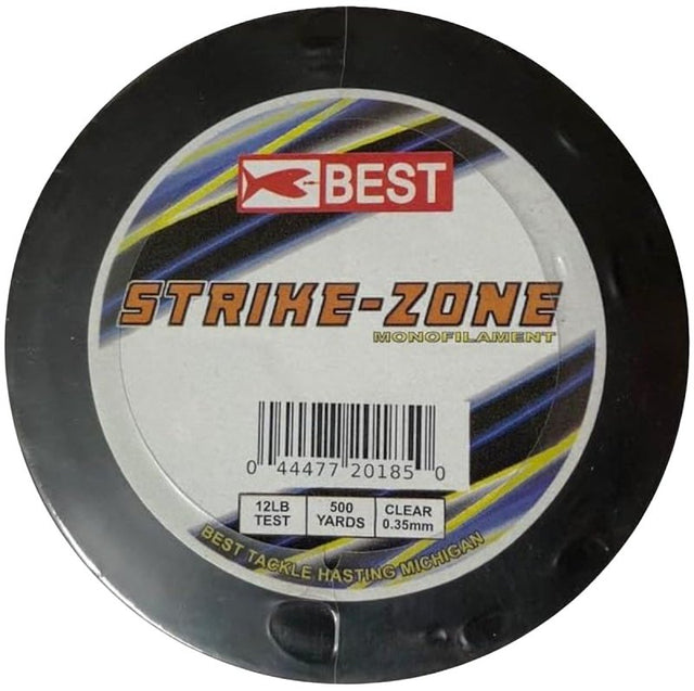 Stopper Lures BEST KE-BST-LMC12 Strike Zone Fishing Line, 500 yd L, Monofilament, Clear, 12 lb, Pack of 12