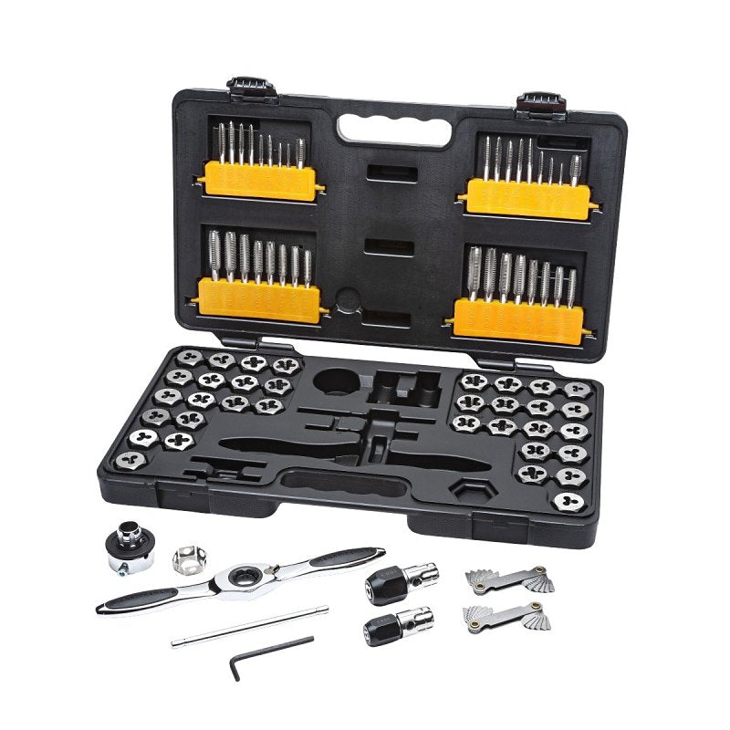 GearWrench 3887 Ratcheting Tap and Die Set, 75-Piece, Silver, Specifications: SAE/Metric Measurements