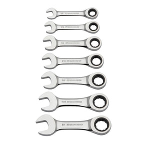 GearWrench 9507D Ratcheting Wrench Set, 7-Piece, Alloy Steel, Full Polish Chrome