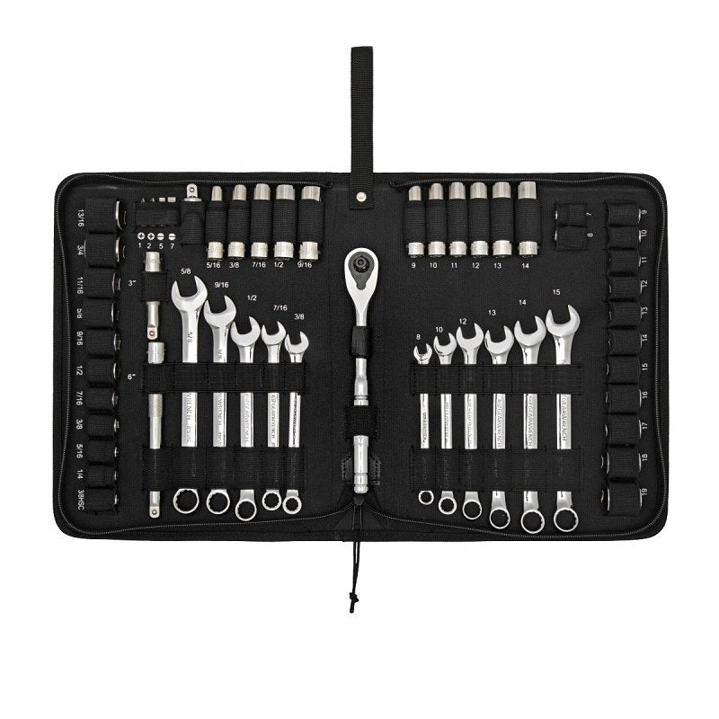 GearWrench GWCBMTS54P Mechanics Tool Set, 54-Piece, Steel, Chrome