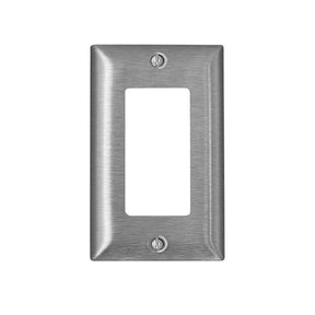 Decora Plus C Series SL26 Wallplate, 4.54 in L, 2.79 in W, 1-Gang, 430 Stainless Steel, Stainless Steel
