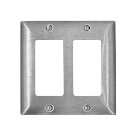 WALLPLATE DECO 2-GANG METAL SS