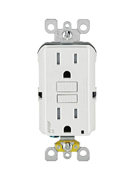 DPX OUTLET AF/GF WHT 15A 125V