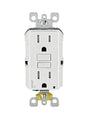 SmartlockPro R22-AGTR1-0KW Dual Function AFCI/GFCI Outlet, 125 VAC, 15 A, NEMA: 5-15R, Back, Side Wiring, White