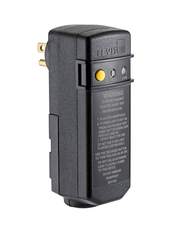 Leviton R51-GSRA1-THD Plug, 2-Pole, 15 A, 120 V, NEMA: NEMA 5-15, Black