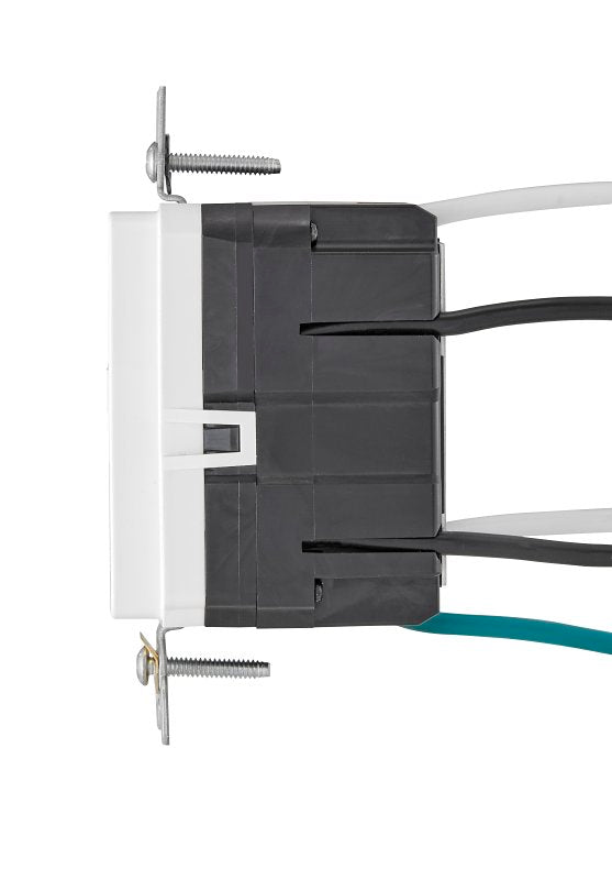 SmartlockPro R02-GUAC1-0BW GFCI Receptacle, 125 VAC, 15 A, NEMA: NEMA 5-15R, Back, Side Wiring, White
