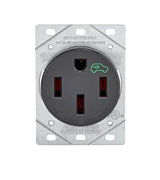 Leviton 1450R Duplex Outlet, 3-Pole, 50 A, 125/250 VAC, Side Wiring, NEMA: NEMA 14-50R, Black