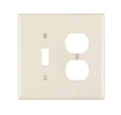 Leviton PJ18-T Combination Wallplate, Midway, 2 -Gang, Nylon, Light Almond, Device Mounting