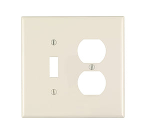 Leviton PJ18-T Combination Wallplate, Midway, 2 -Gang, Nylon, Light Almond, Device Mounting