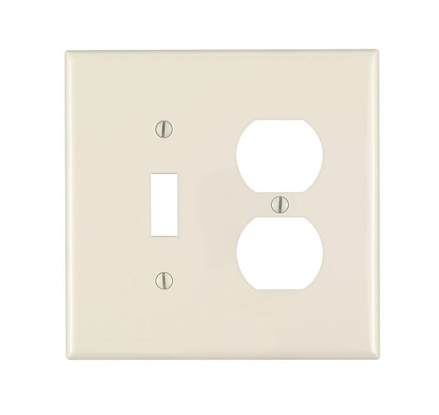 Leviton PJ18-T Combination Wallplate, Midway, 2 -Gang, Nylon, Light Almond, Device Mounting
