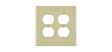 Leviton R51-0PJ82-00I Wallplate, 4.88 in L, 4.94 in W, Midway, 2 -Gang, Thermoplastic Nylon, Ivory, Smooth