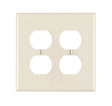 Leviton 010-0PJ82-00T Receptacle Wallplate, 4-7/8 in L, 4.94 in W, 2 -Gang, Nylon, Brown, Device Mounting