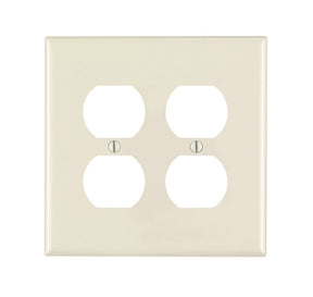 Leviton 010-0PJ82-00T Receptacle Wallplate, 4-7/8 in L, 4.94 in W, 2 -Gang, Nylon, Brown, Device Mounting